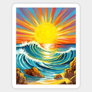 Summer Sun over Ocean Waves Sticker